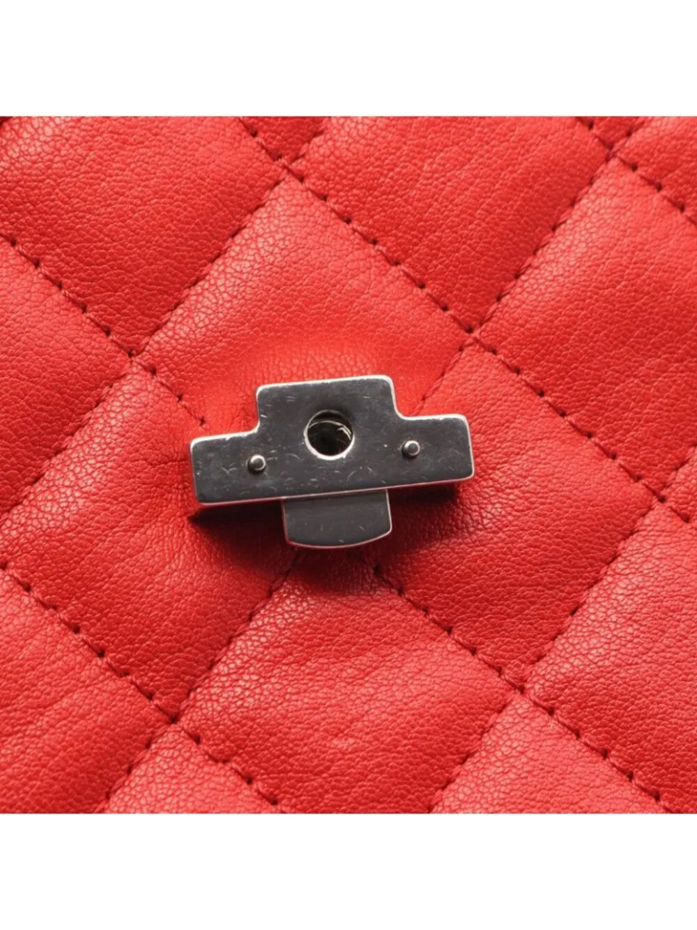 Chanel Shoulder Bag Quilted Half Here Red Leather